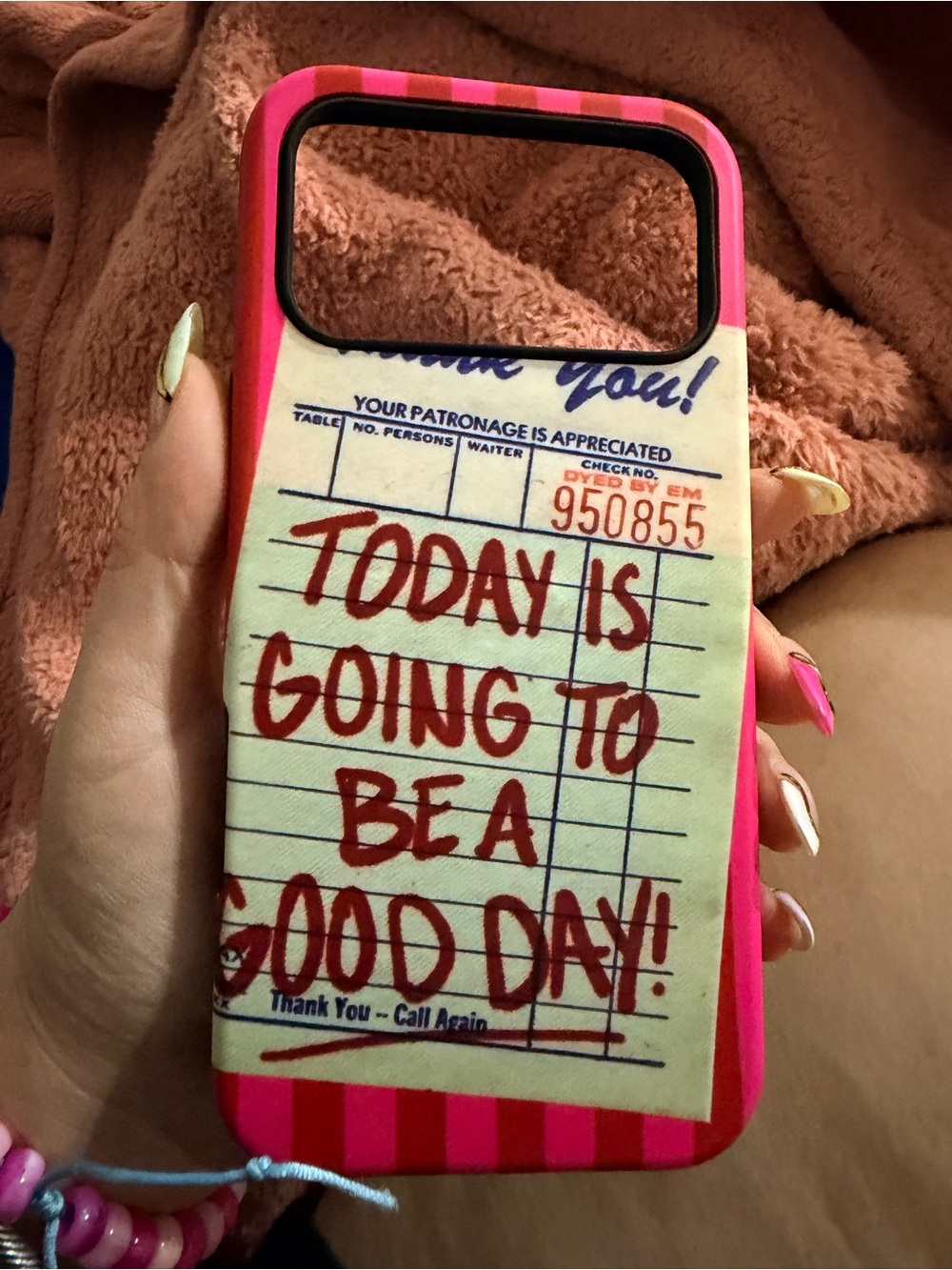 Pink Striped "Today Is Going To Be A Good Day" iPhone 17 pro max Case